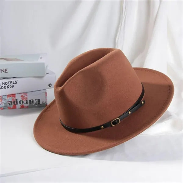 Vintage Wide Brim Wool Fedora Hat