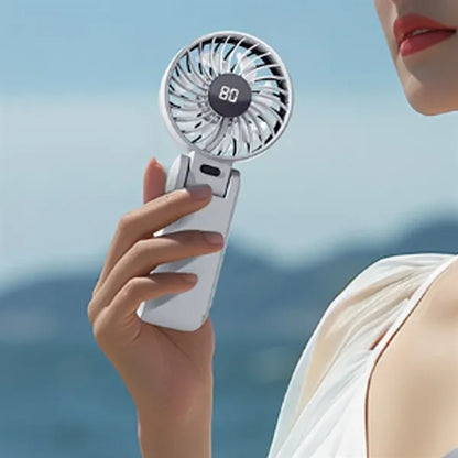 Rechargeable Handheld Fan with Digital Display