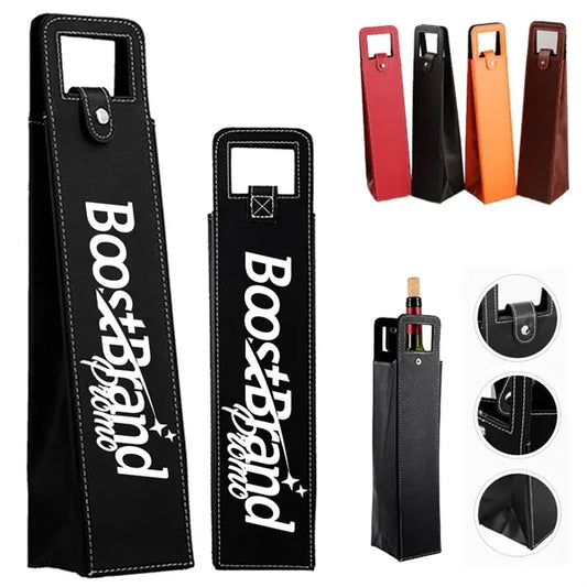 Luxury PU Leather Wine Bottle Gift Bag
