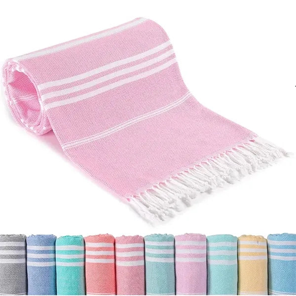 Turkish Striped Fringed Beach Sand Free Towel
