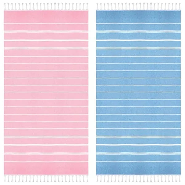 Turkish Striped Fringed Beach Sand Free Towel
