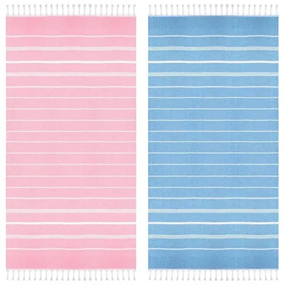 Turkish Striped Fringed Beach Sand Free Towel