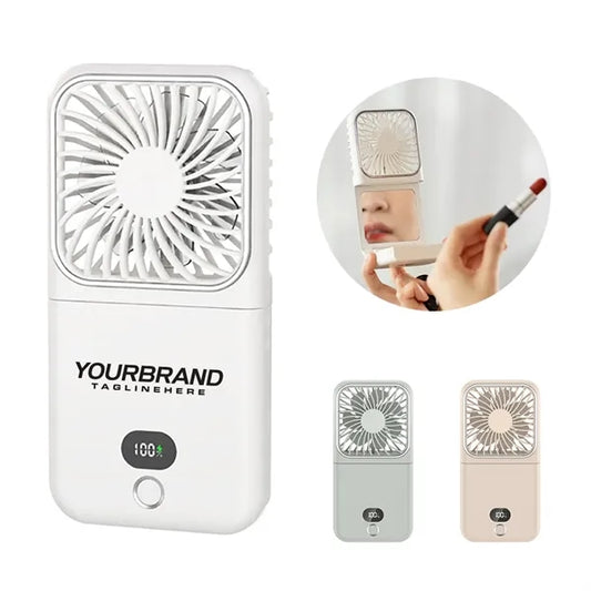 Portable Foldable Rechargeable Fan with Mirror