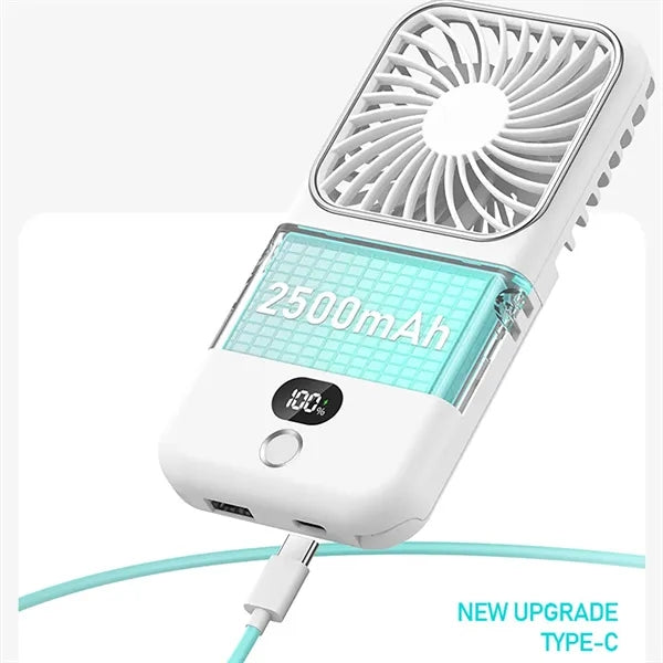 Portable Foldable Rechargeable Fan with Mirror