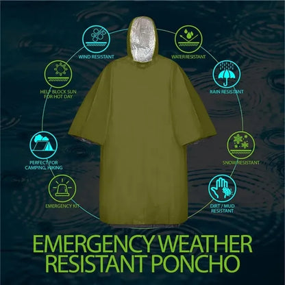 Portable Emergency Rain Poncho