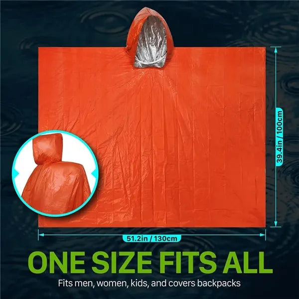 Portable Emergency Rain Poncho