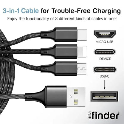 3 In 1 Usb Nylon Braided Fast Charging Cable
