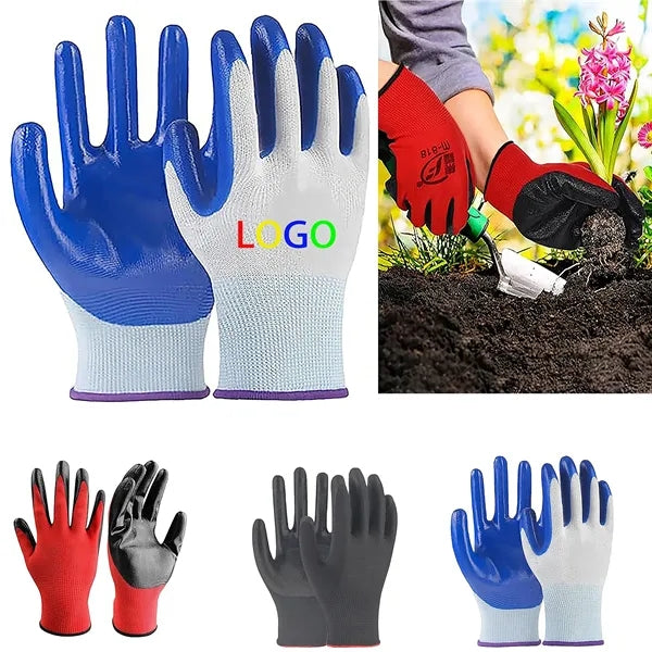 Rubber-Coated Garden Gloves (1 Pair, Shipping Included)