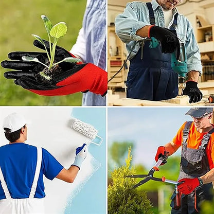 Rubber-Coated Garden Gloves (1 Pair, Shipping Included)