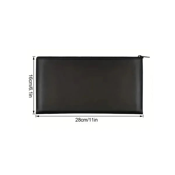 Leather Cash & Receipt Pouch with Zipper Closure