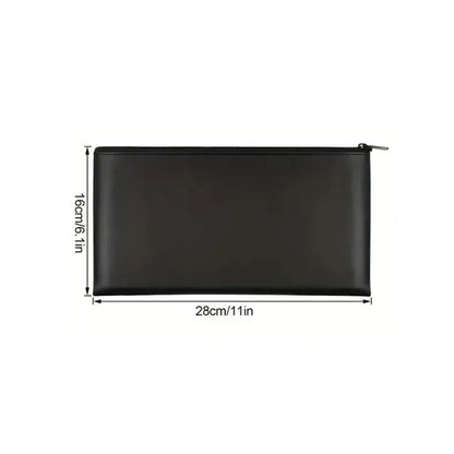 Leather Cash & Receipt Pouch with Zipper Closure