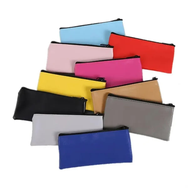Leather Cash & Receipt Pouch with Zipper Closure