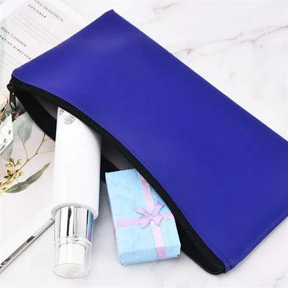 Leather Cash & Receipt Pouch with Zipper Closure