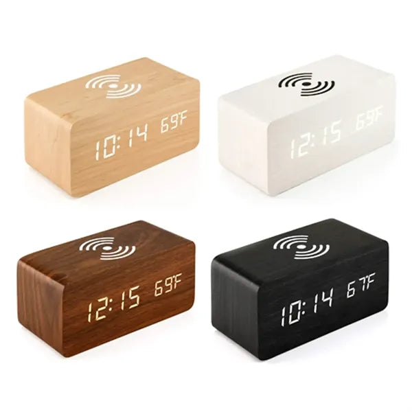 LED Digital Alarm Clock with Wireless Charging