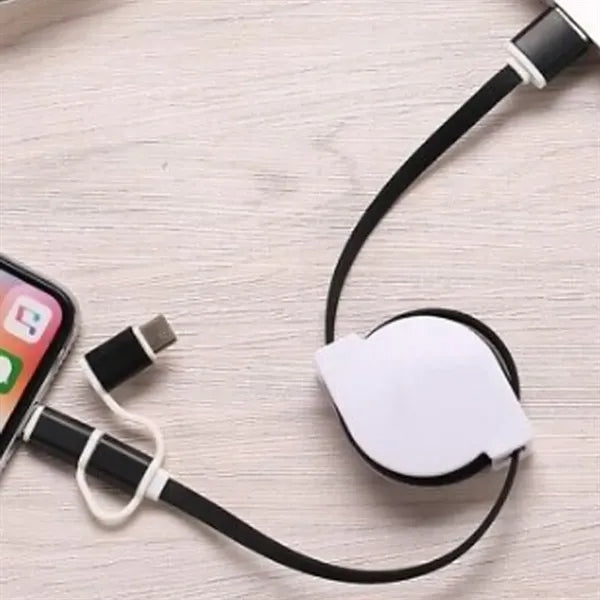 Retractable 3-in-1 Charging Cable W/ Custom Logo