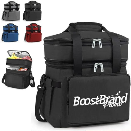 18L Dual Compartment Insulated Cooler Bags W/ Front Pocket
