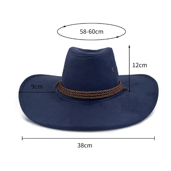 Western Suede Cowboy Hat with Vintage Style