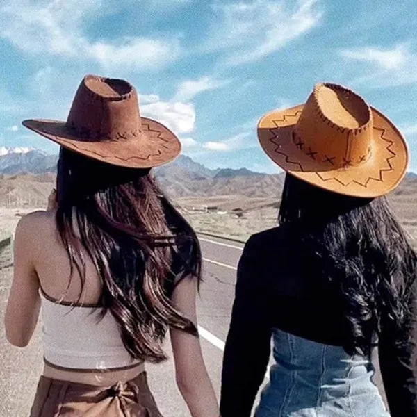 Western Cowboy Sun Hat with Wide Brim