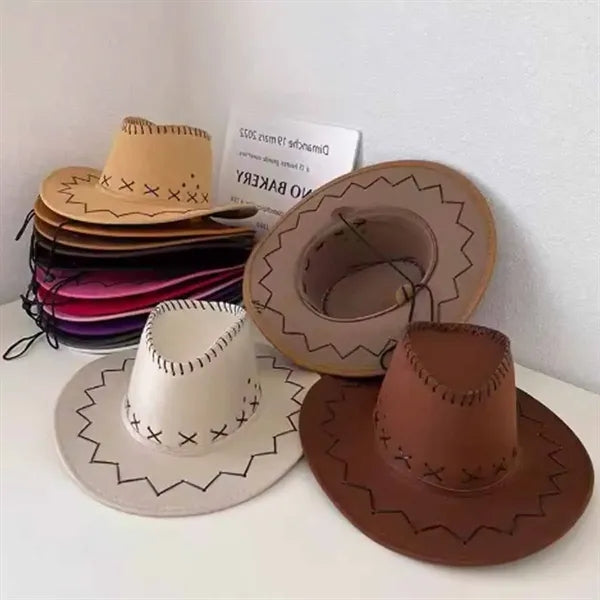 Western Cowboy Sun Hat with Wide Brim