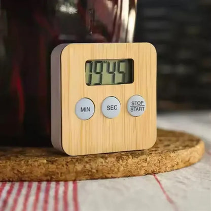 Bamboo Wood Digital Countdown Timer W/  Display