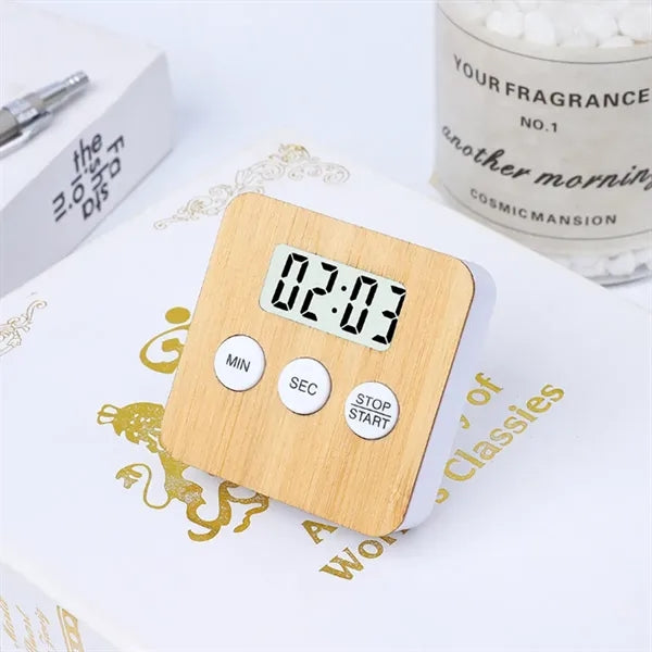 Bamboo Wood Digital Countdown Timer W/  Display