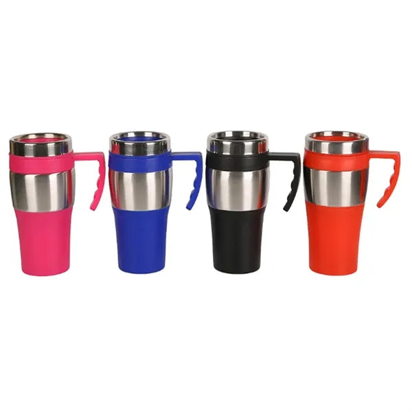 15Oz. Stainless Steel Travel Mug with Handle
