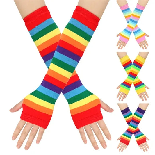 Colorful Rainbow Arm Warmers
