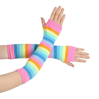 Colorful Rainbow Arm Warmers