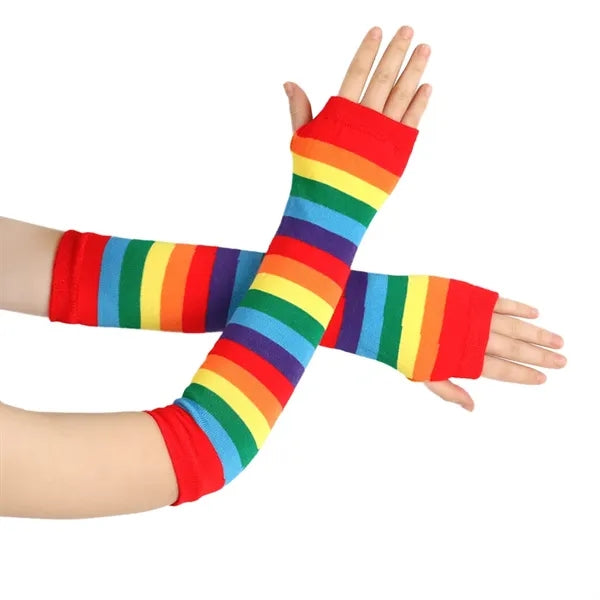 Colorful Rainbow Arm Warmers