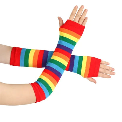 Colorful Rainbow Arm Warmers