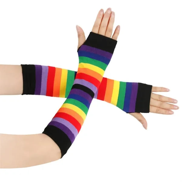 Colorful Rainbow Arm Warmers