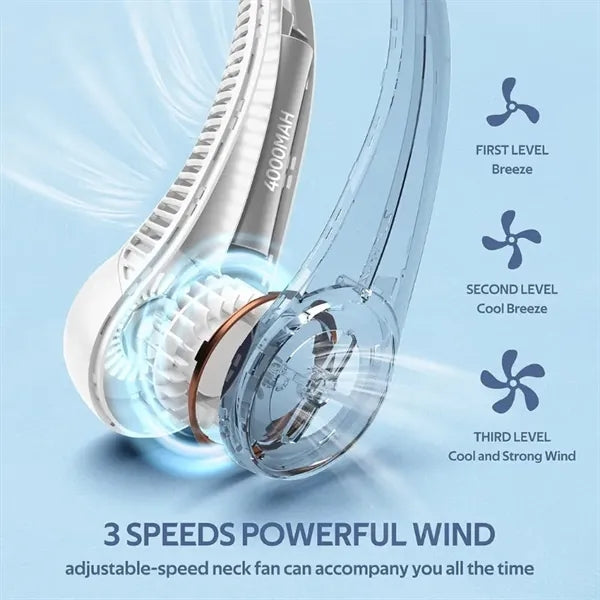4000mAh Portable Neck Fan,360 Cooling Fan