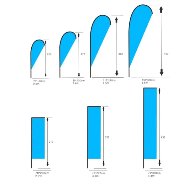 9FT Customizable Advertising Feather Flagpole Kit Flags