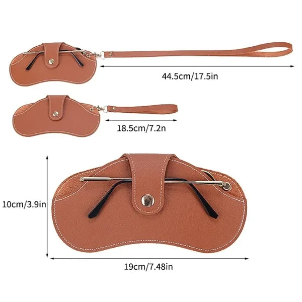 Portable Leather Glasses Case Sunglasses Black Bags