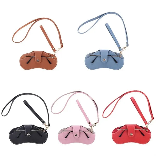 Portable Leather Glasses Case Sunglasses Black Bags