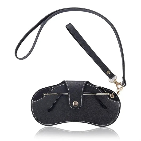 Portable Leather Glasses Case Sunglasses Black Bags