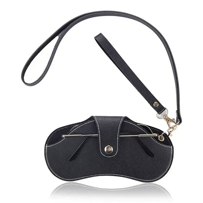 Portable Leather Glasses Case Sunglasses Black Bags