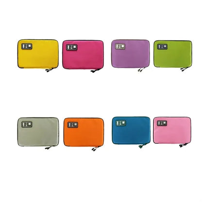 Portable Electronic Accessory Organizer Black Storage Bag