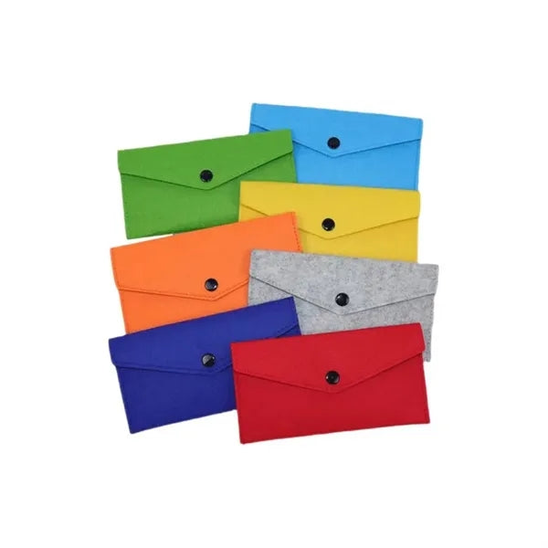 Portable Versatile Pouch Stationery Storage Felt Black Bag