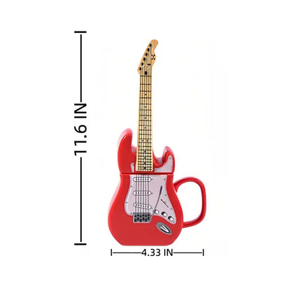 Guitar Shape Ceramic Mug Musician Music Lover