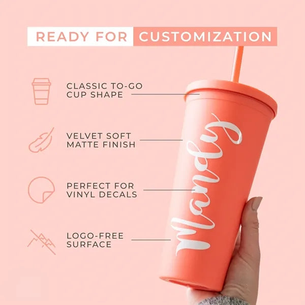 Acrylic Tumbler with Lid and Straw 22OZ