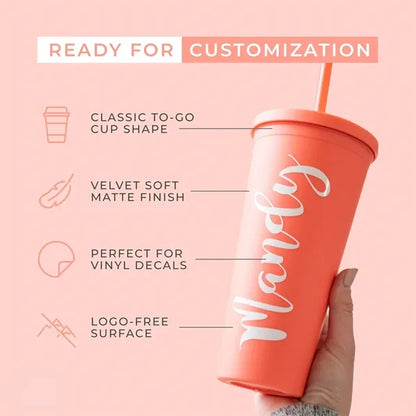 Acrylic Tumbler with Lid and Straw 22OZ