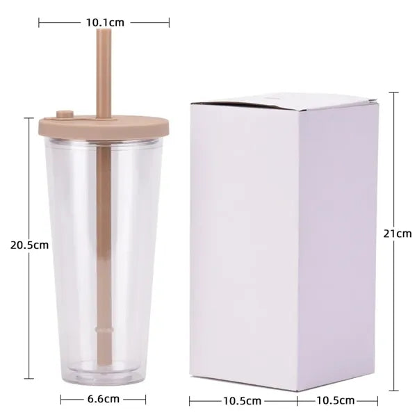 Acrylic Tumbler with Lid and Straw 22OZ