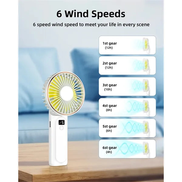 Portable Handheld Fan Display Electricity