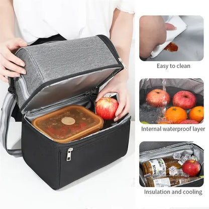 Double Layer Ice Pack Insulated Bento Bag