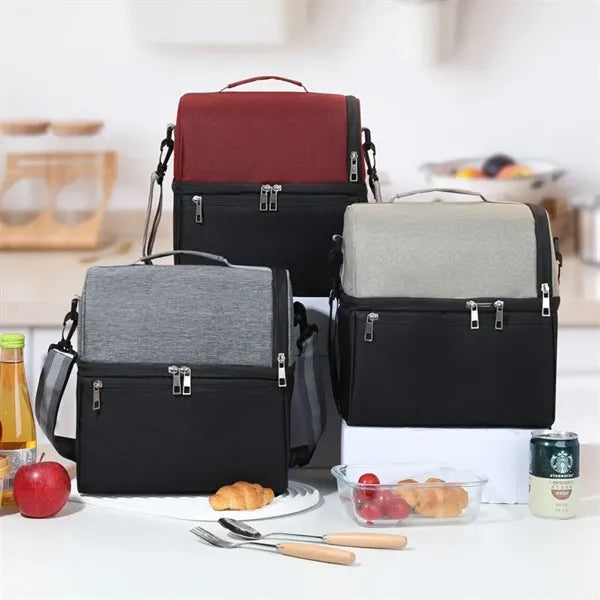Double Layer Ice Pack Insulated Bento Bag