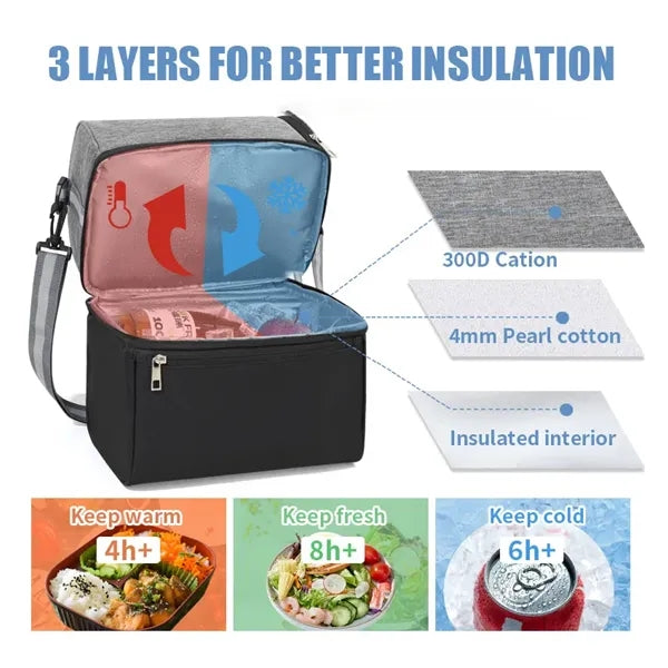 Double Layer Ice Pack Insulated Bento Bag