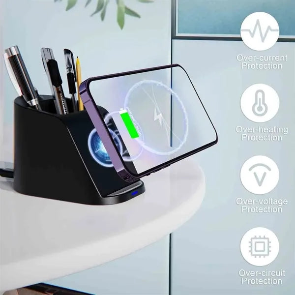 15W Wireless Charger With Pen Holder