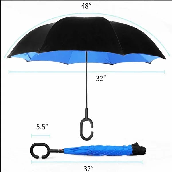C-Shaped Handle Inverted Umbrella