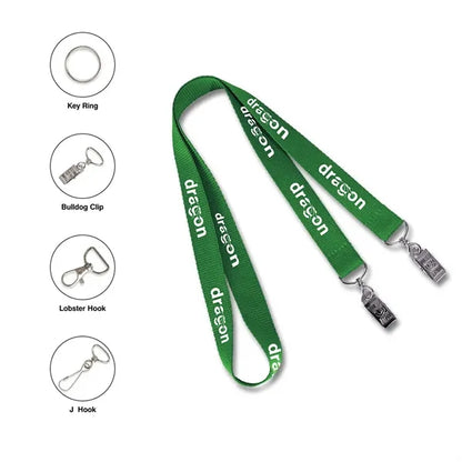 3/4" Custom Open Ended Polyester Lanyard W/ Dual Attachments